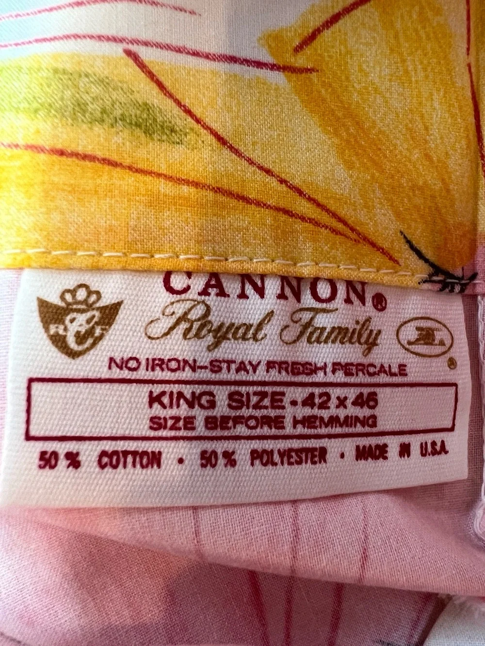 Cannon Royal Family Pink Heavenly Daisy Set 2 Pillowcases Extra Large King USA